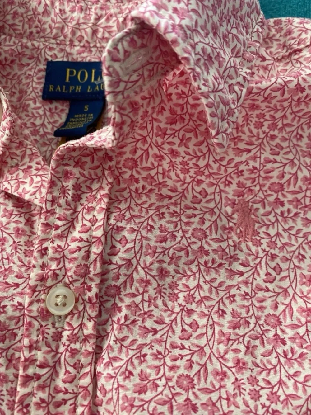Polo by Ralph Lauren Girls Floral Tiered Cotton Poplin Shirt Dress